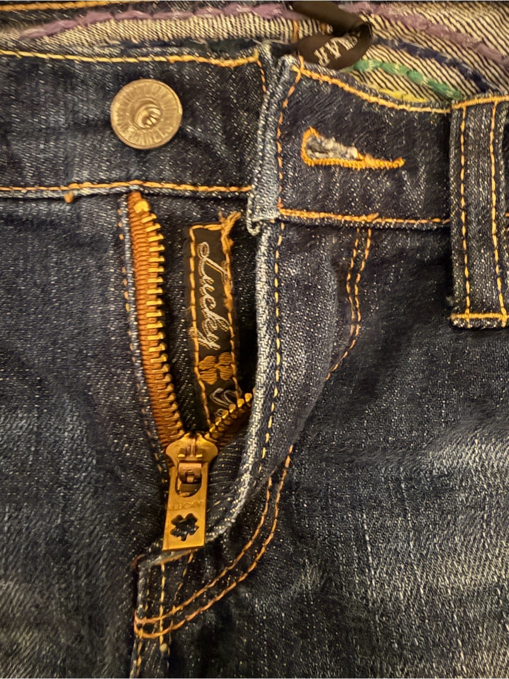 Lucky Brand Women’s Dark Blue Embroidered Jeans - Picture 6 of 6